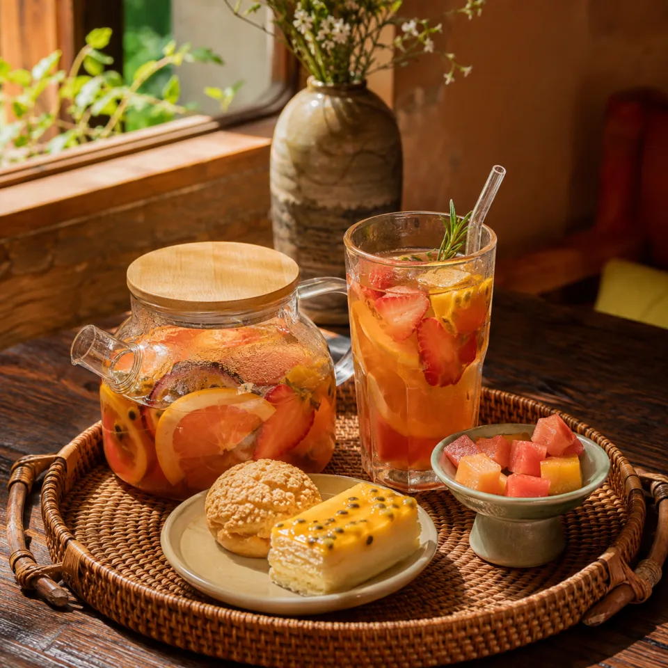 Ly cà phê sữa đá kèm bánh mì que — sau